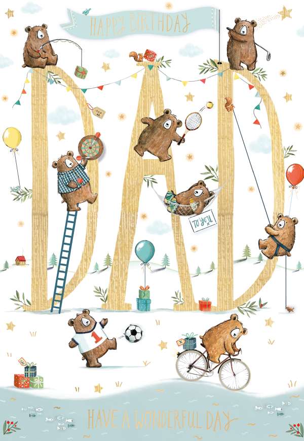 Noel Tatt Dad Bear Birthday Card