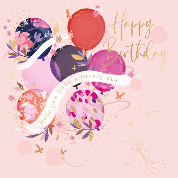 Noel Tatt Bright Floral Balloons Birthday Card