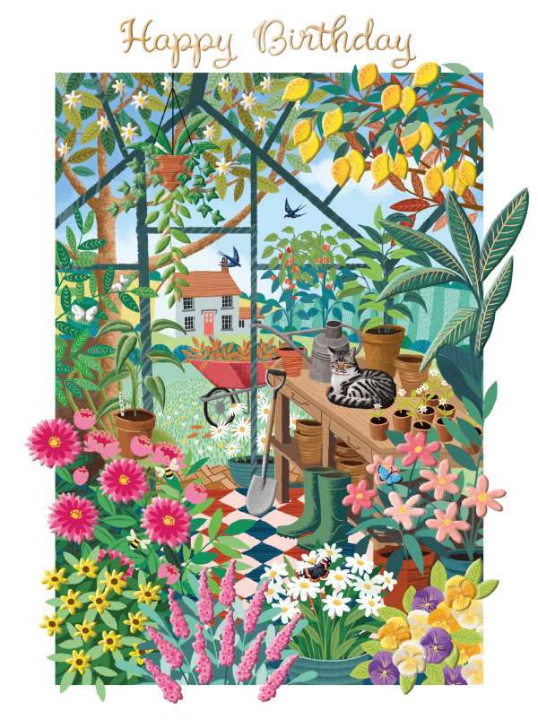 Noel Tatt Greenhouse Birthday Card*