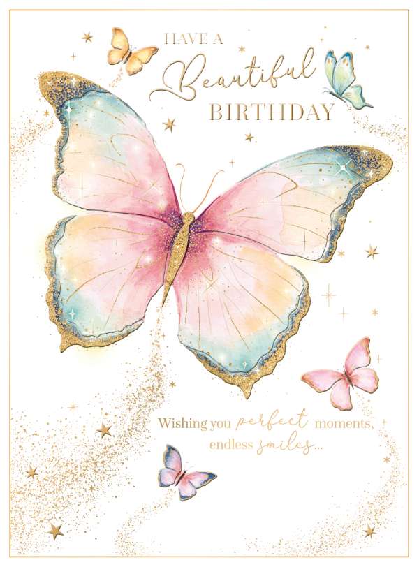 Noel Tatt Large Butterfly Birthday Card