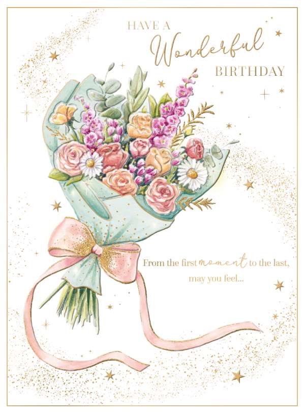 Noel Tatt Delicate Large Bouquet Birthday Card