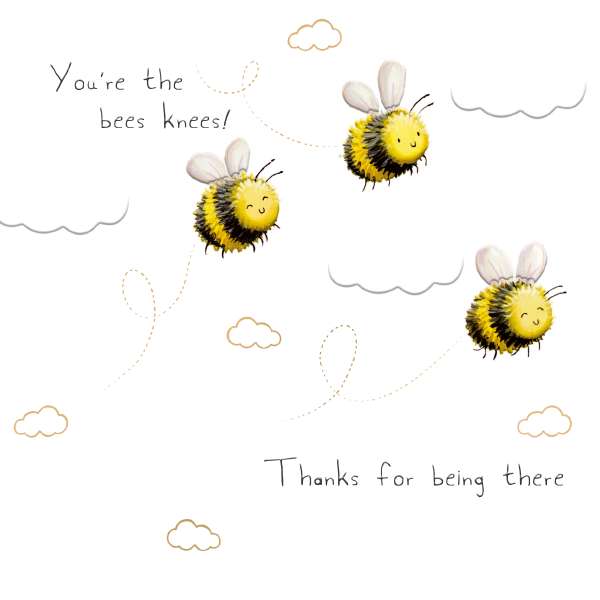 Noel Tatt Cute Sketchy Bumble-Bees Birthday Card
