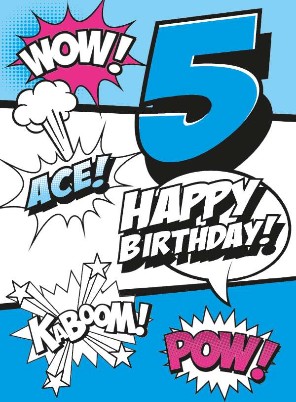 Noel Tatt 5th Birthday Card*
