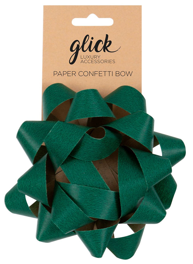 Glick Confetti Paper Bow Green*