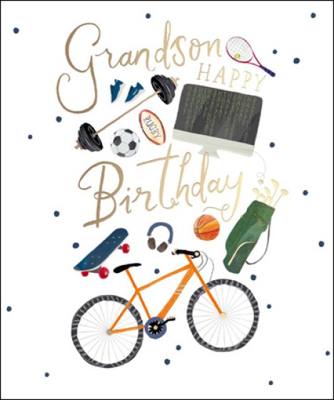 Woodmansterne Grandson Sports Mad Birthday Card*