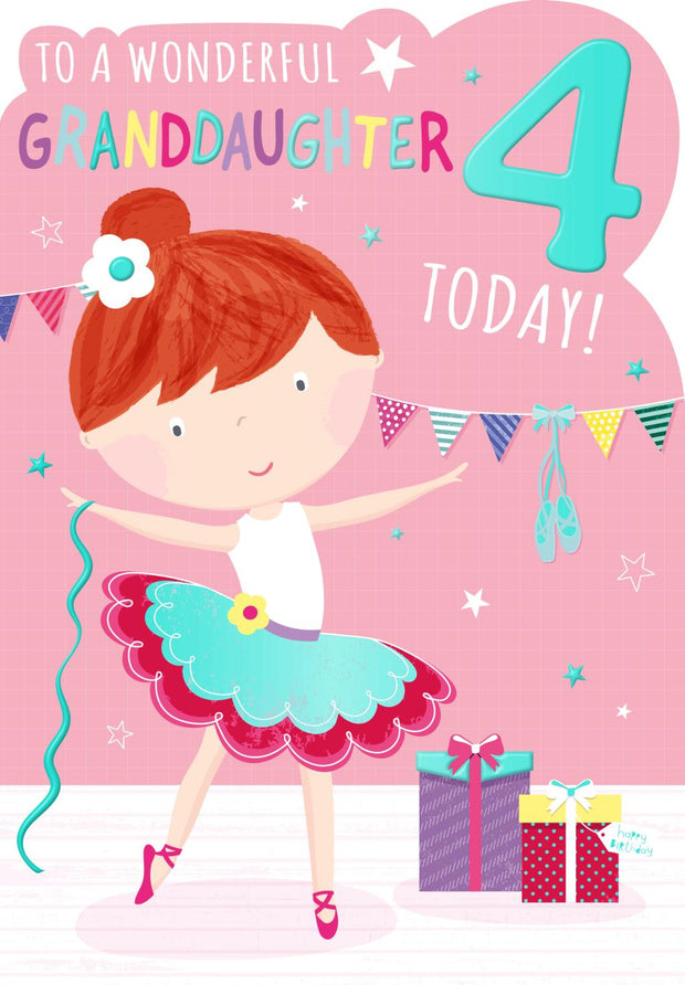 Words N Wishes Granddaughter 4th Birthday Card