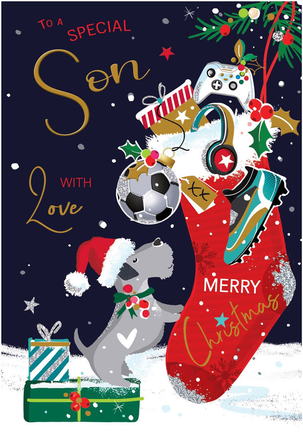 Jonny Javelin Son Football & Gaming Christmas Card*