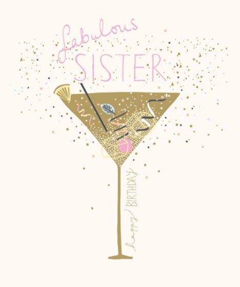 Woodmansterne Sister Cocktail Birthday Card