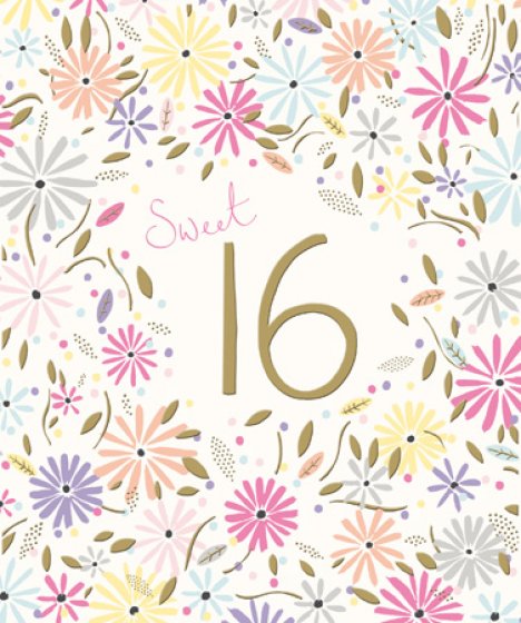 Woodmansterne Sweet 16th Birthday Card*