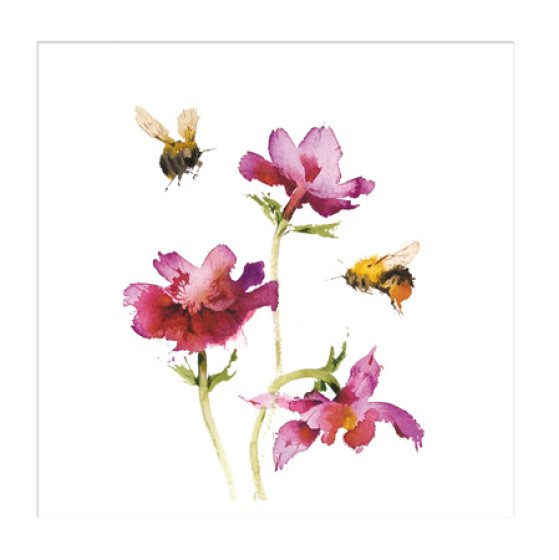 Woodmansterne Kate Osborne Bees and Anemones Blank Card