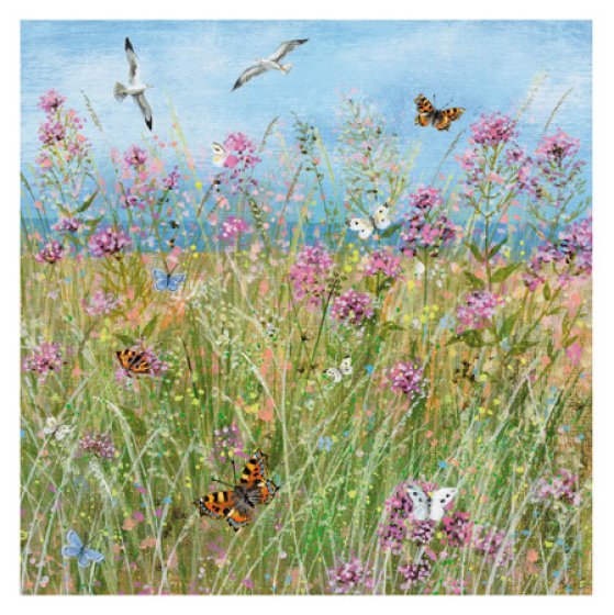 Woodmansterne Lucy Grossmith Wildflowers on a Sea Wall Blank Card*