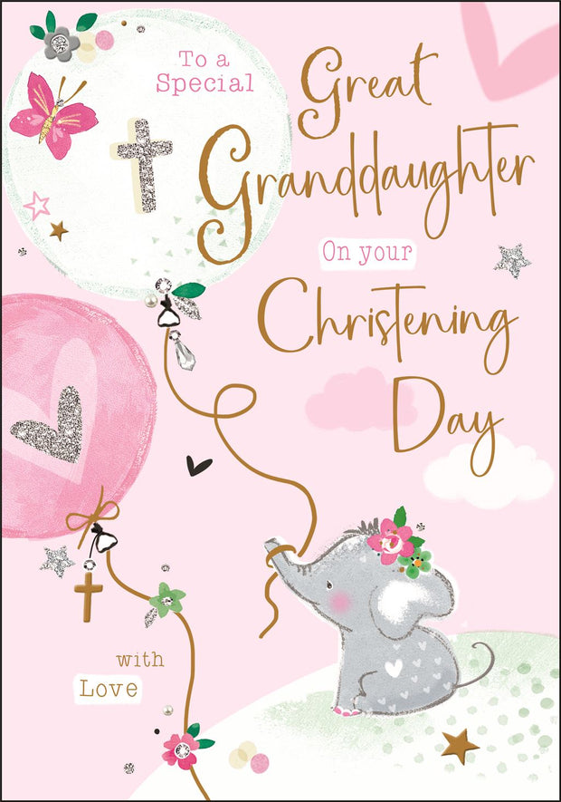 Jonny Javelin Great Granddaughter Christening Day Card