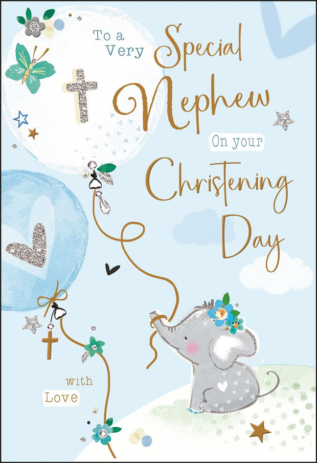 Jonny Javelin Nephew Christening Day Card