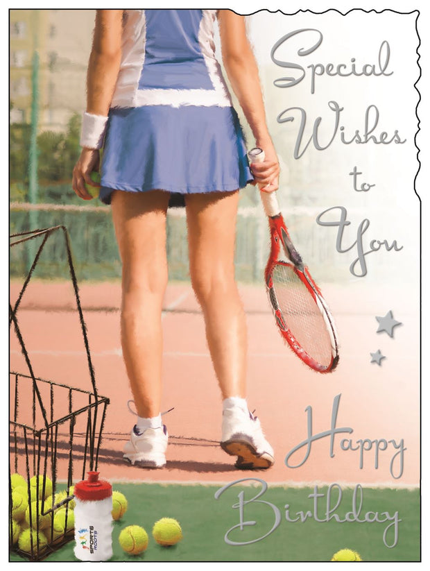 Jonny Javelin Ladies Tennis Birthday Card*