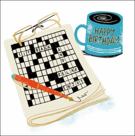 Woodmansterne Crossword Birthday Card*