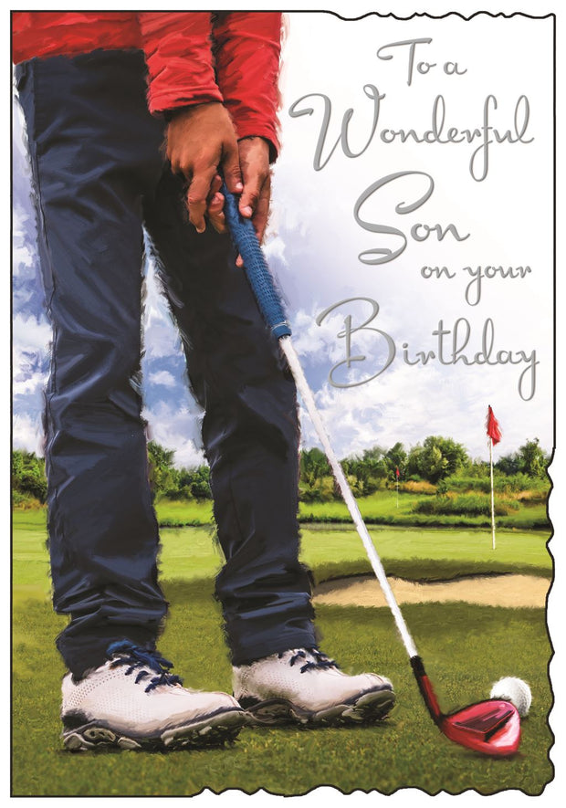 Jonny Javelin Son Golf Birthday Card