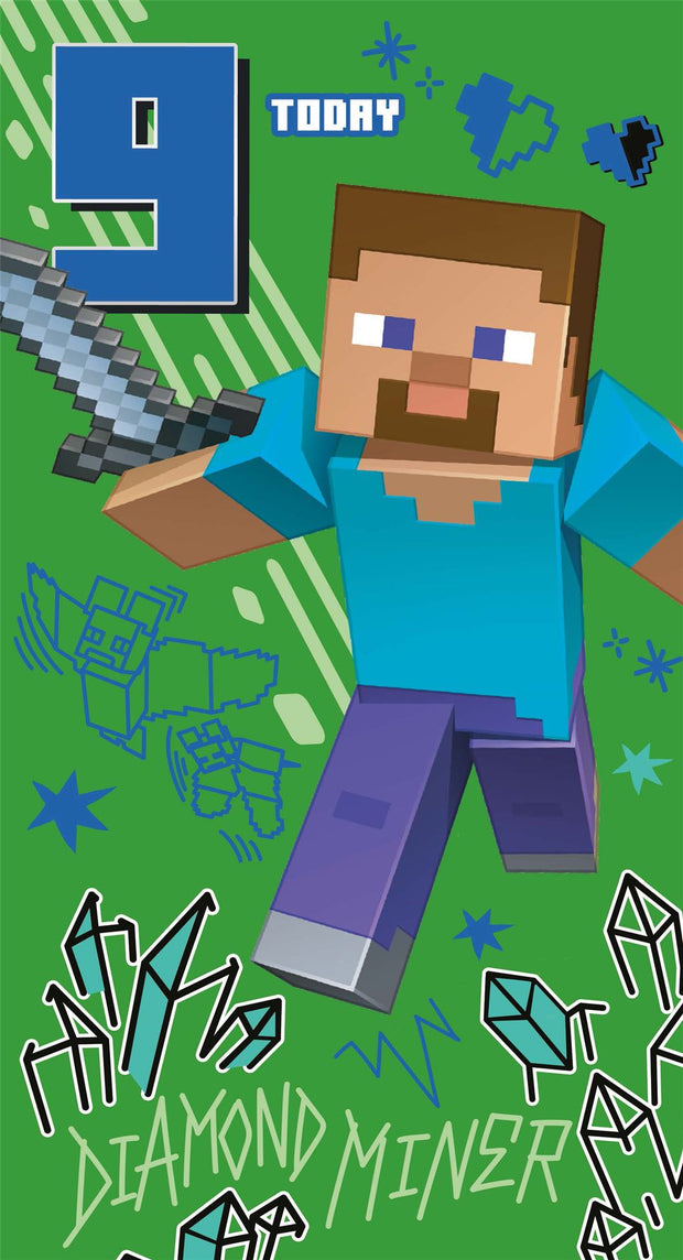 Minecraft 9th Birthday Card*