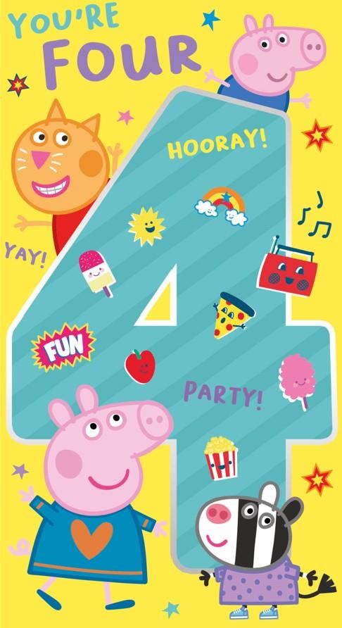 Peppa Pig 4th Birthday Card*