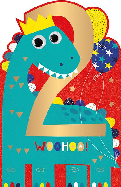 Words N Wishes 2nd Birthday Dinosaur Card*