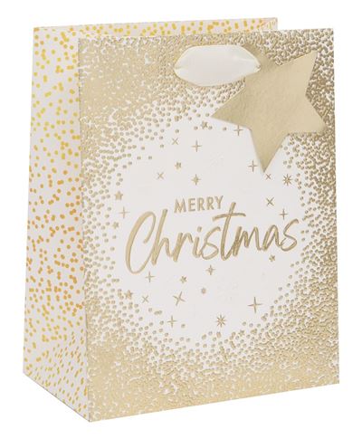 Glick Golden Christmas Sparkle Medium Christmas Gift Bag