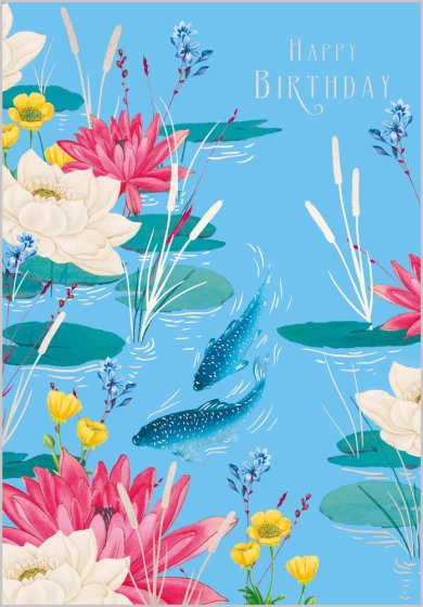 Abacus Water Lily Birthday Card*