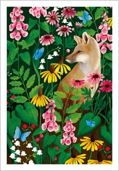 Abacus Fox & Foxgloves Blank Card*
