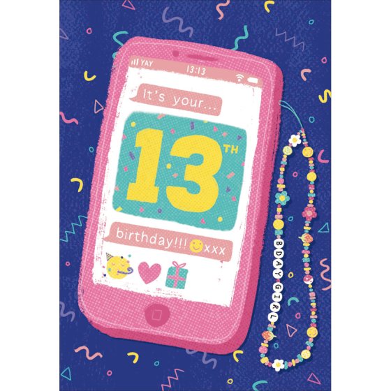 Woodmansterne 13th Mobile Phone Birthday Card*