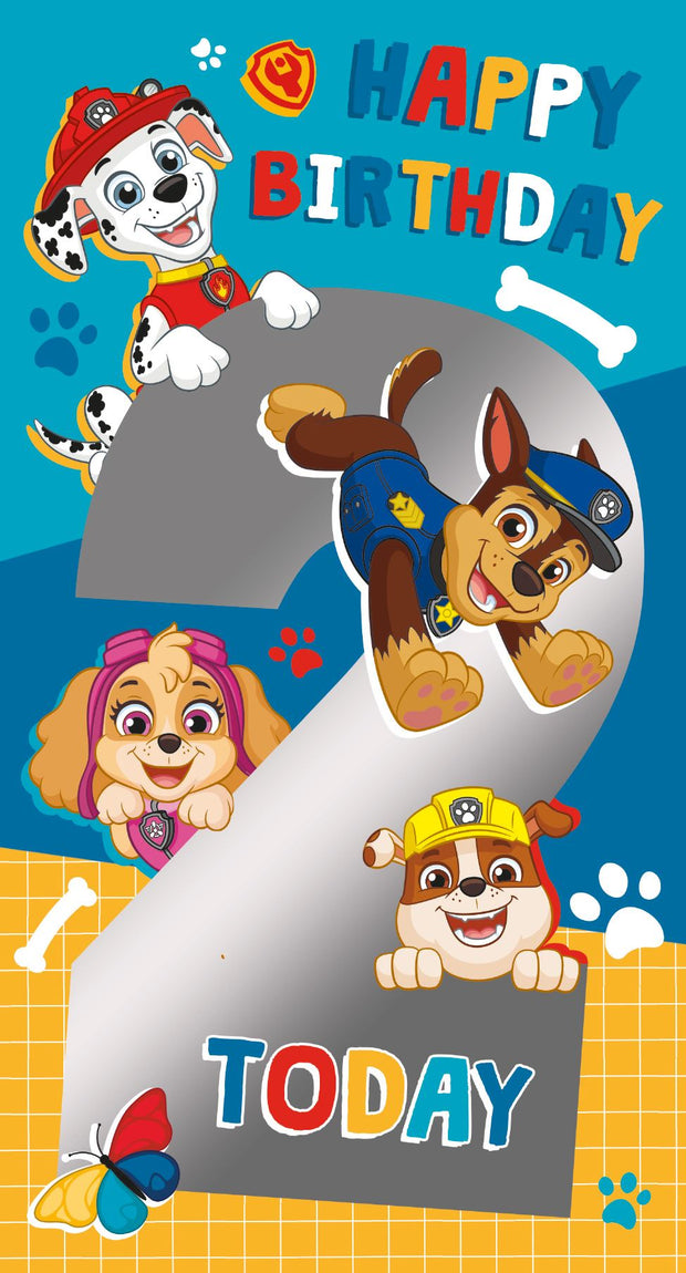 Paw Patrol 2nd Birthday Card*