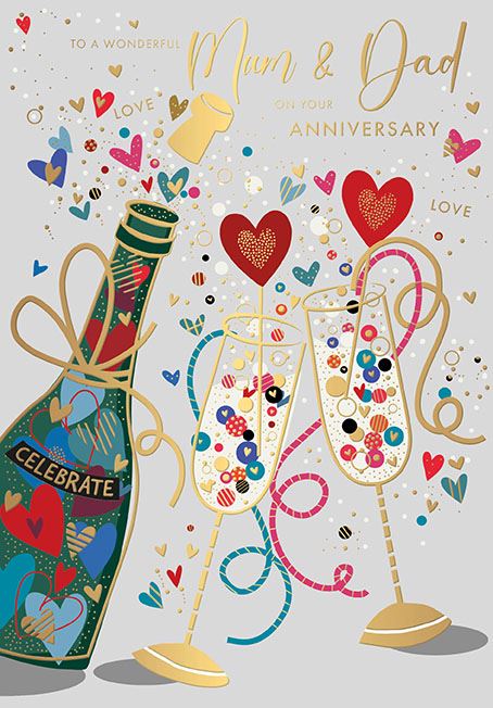 Words N Wishes Mum and Dad Anniversary Card