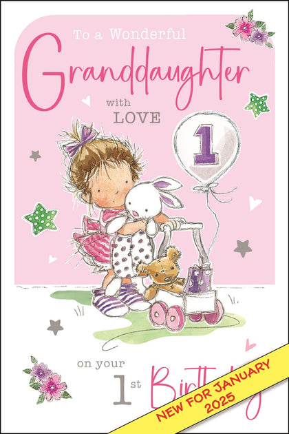 Doodlecards Granddaughter Birthday Card Present Pile Medium Size With