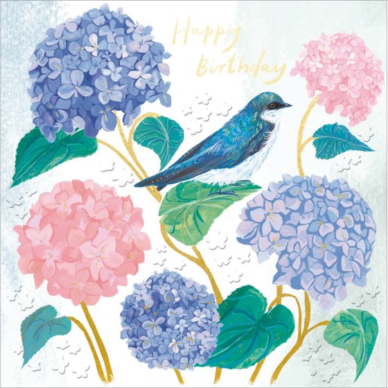 Woodmansterne Hydrangea Happy Birthday Card*