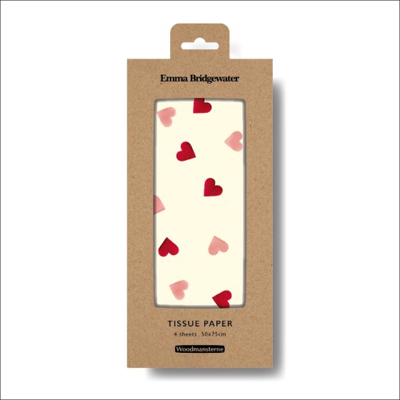 Emma Bridgewater Pink Hearts Tissue Paper 4 Sheets*