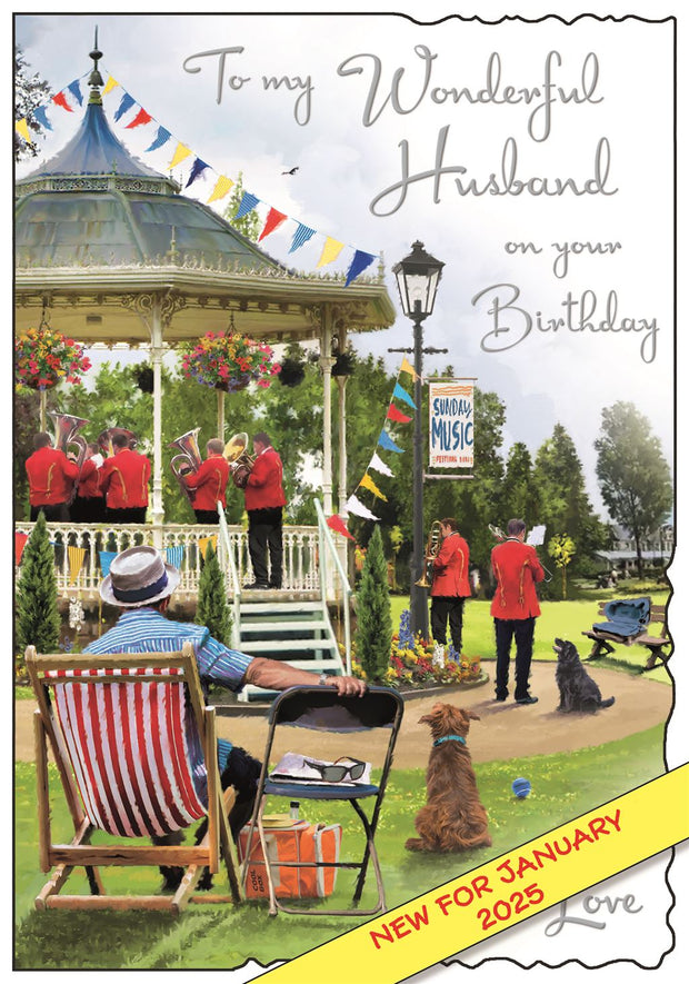 Jonny Javelin Husband Brass Band Birthday Card*