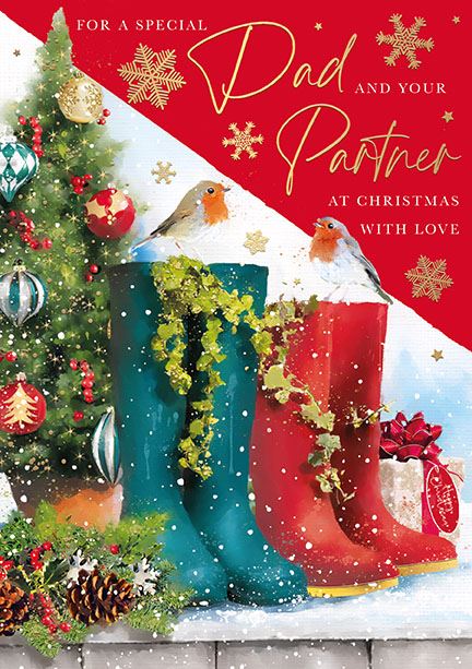 Words N Wishes Dad & His Partner Christmas Card**