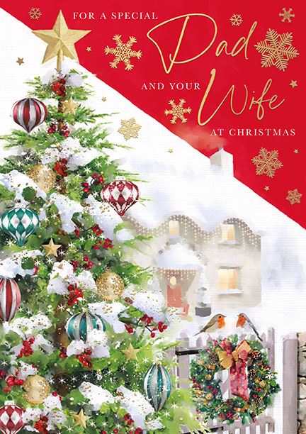 Words N Wishes Dad & His Wife Christmas Card
