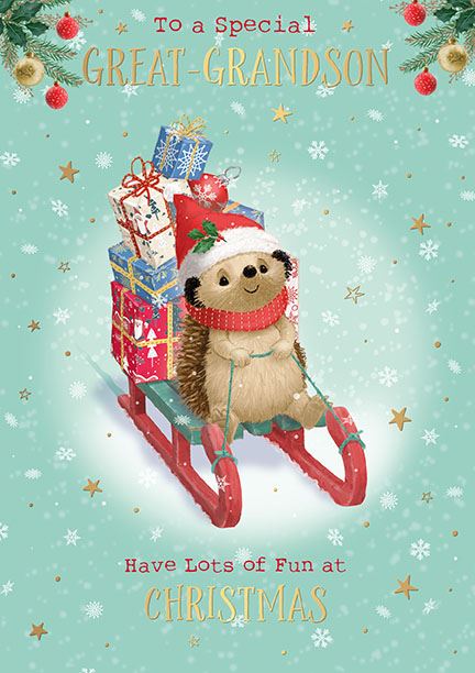 Words N Wishes Great Grandson Christmas Card**