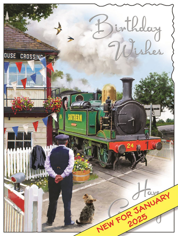 Jonny Javelin Steam Train Birthday Card*