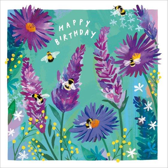 Woodmansterne Bees And Blossoms Birthday Card*