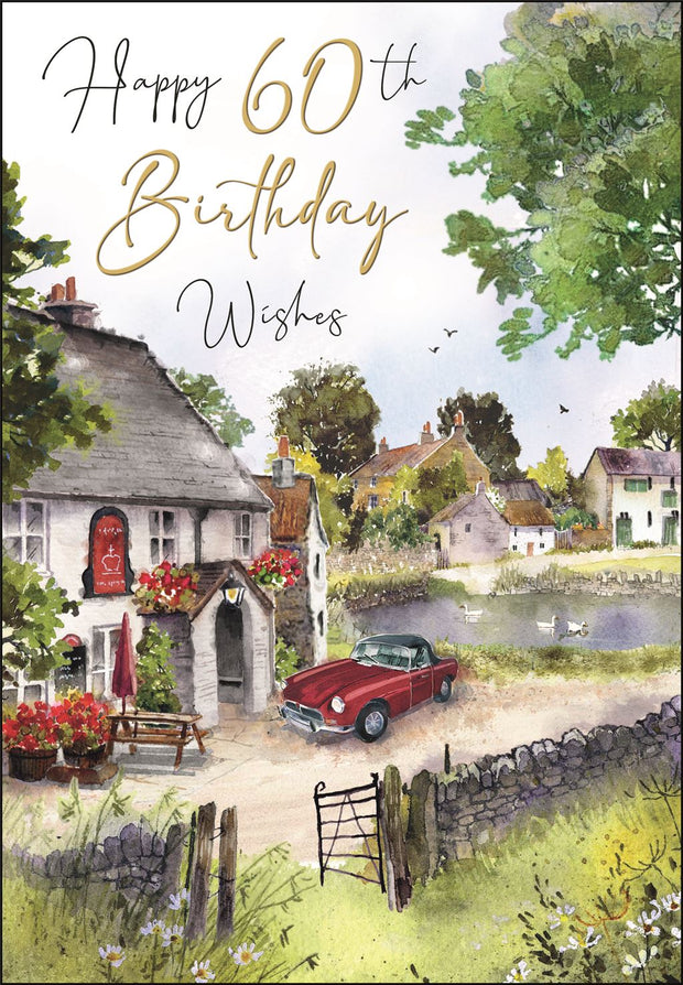 Words 'n' Wishes Male 60th Birthday Card - Happy Birthday Card Age 60 With Born In 1965 Confetti Design And Embossed Foil Details Birthday Card For Men