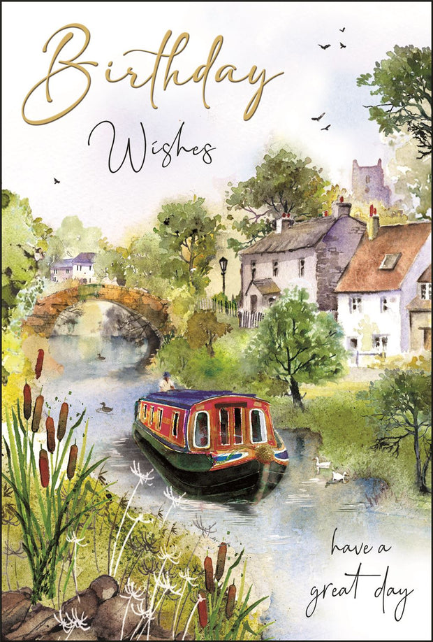 Jonny Javelin Canal Barge Birthday Card*