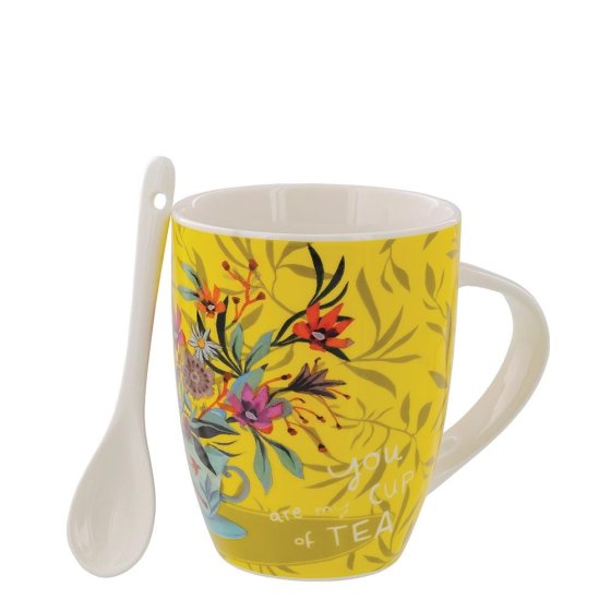 Allen Designs Cup Of Tea Mug & Spoon Set*