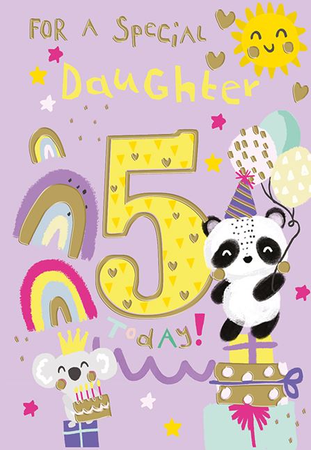 ICG Daughter 5th Birthday Card