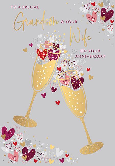 Words N Wishes Grandson and Your Wife Anniversary Card