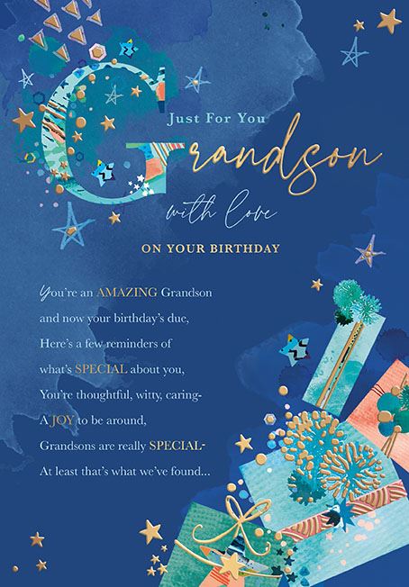 Words n Wishes Grandson Birthday Card*