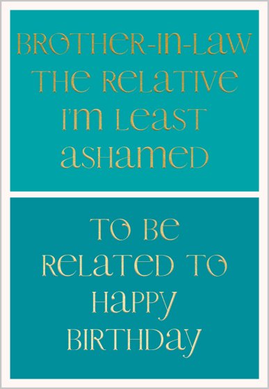 Abacus Brother In Law Birthday Card*