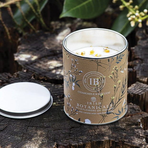 Irish Botanicals Chamomile and Bay Leaf Tin Candle