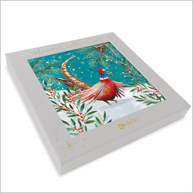 Abacus Festive Pheasant Box of 10 Christmas Cards**