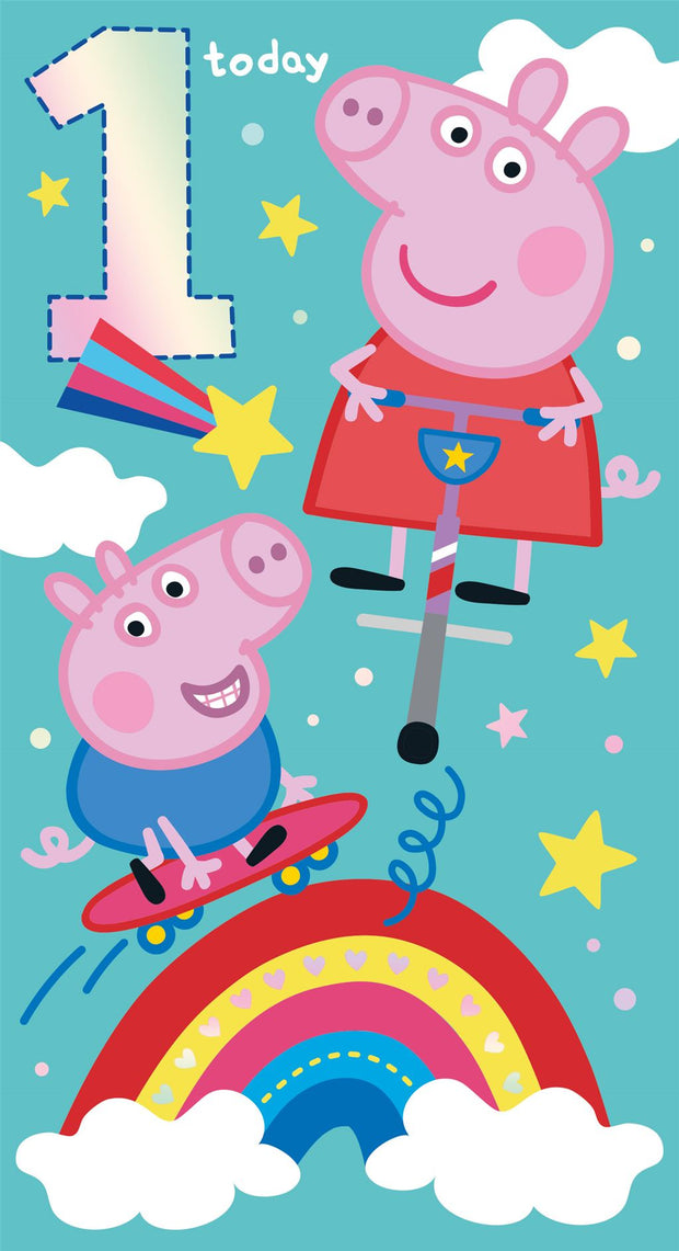Peppa Pig 1st Birthday Card