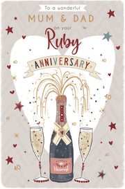 ICG Mum & Dad Ruby Anniversary Card*