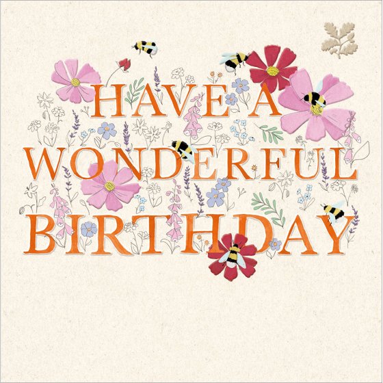 Woodmansterne National Trust Apple Tree Orchard Honey Bees Birthday Card*